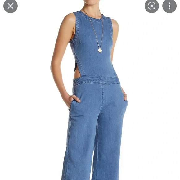 RACHEL Rachel Roy Pants Jumpsuits Rachel Roy Denim Jumpsuit